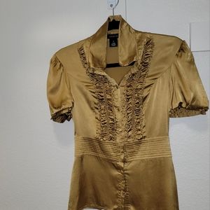 Arden B. Button down silk top